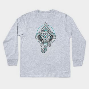 Lotus Elephant Kids Long Sleeve T-Shirt